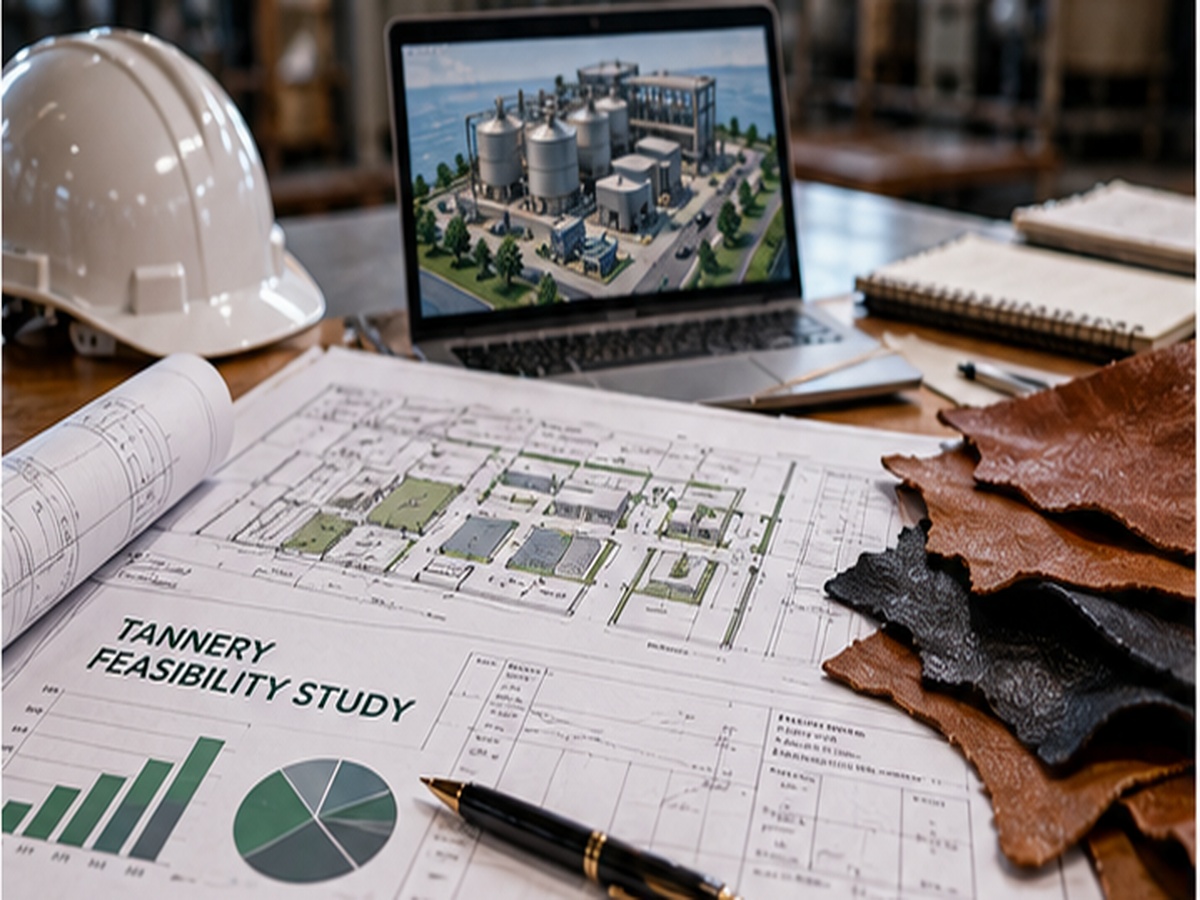 Feasibility study documents and plant planning for a new tannery
